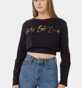 Sparkled Typography Crop T-Shirt 