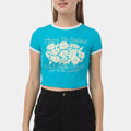 Illustrated Crop Top With Ribbing 