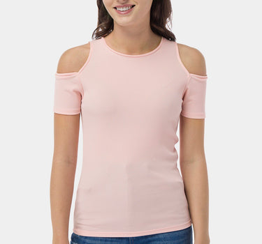 Cold Shoulder Ribbed Top 