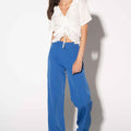 Solid Wide Leg Pants 