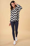 Monochromatic Chevron Button Down Top