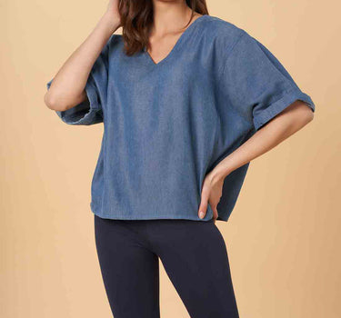 Solid V Neck Top 