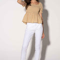 Checkered Peplum Top 