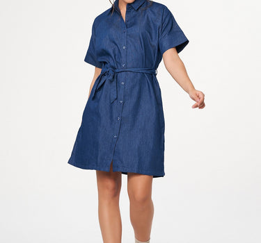 Medium Wash Denim Shirt Dress 