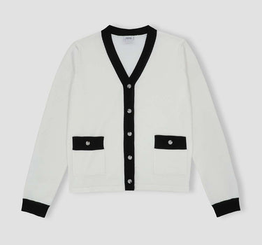 Contrast Cardigan For Women - White 