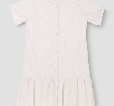 Solid Schiffli Embroidered Dress 