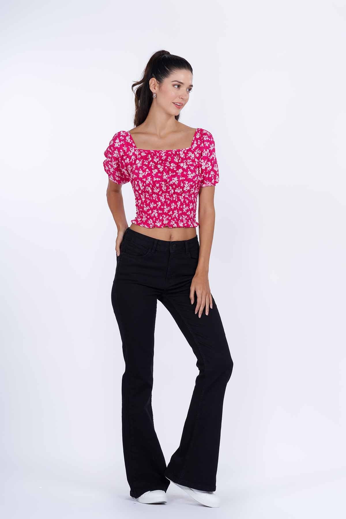 Women's Bustier Shirring Crop Top