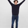 Solid Classical Textured Sweater 