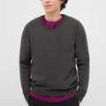 Solid V Neck Ribbed Sweater 