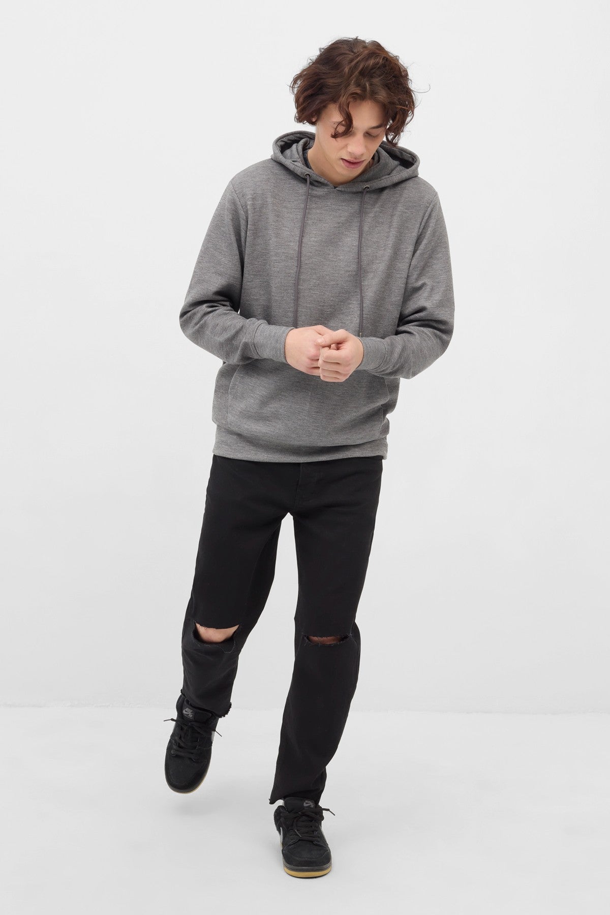 Solid Front Closed Hoodie