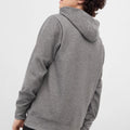 Solid Hoodie For Men - Heather Grey back side