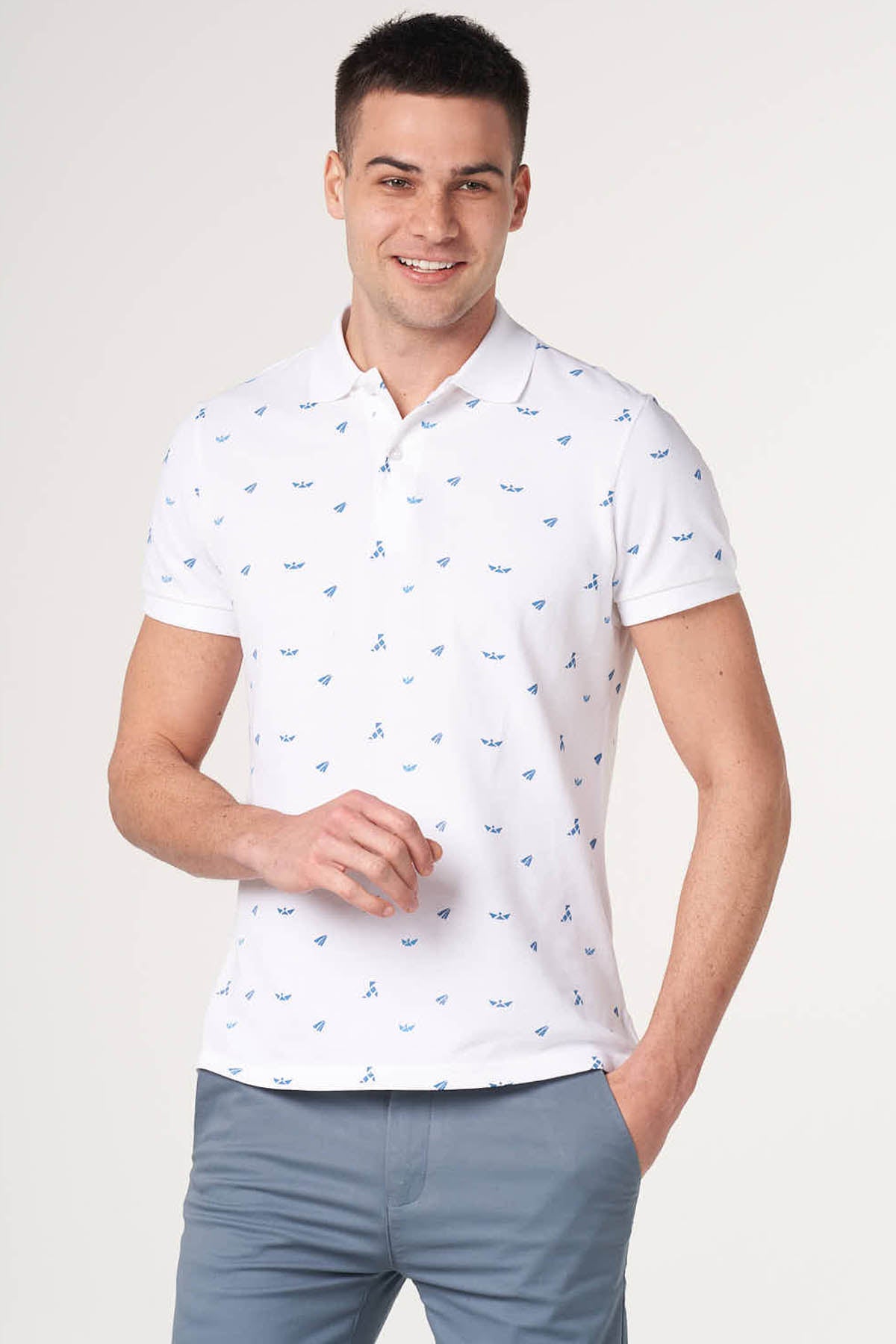 Allover Print Polo Shirt