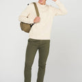 Crew Neck Solid Sweatshirt For Men - Beige 