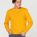 Crew Neck Solid Sweatshirt For Men - Yellow 