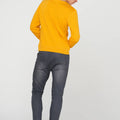 Crew Neck Solid Sweatshirt For Men - Yellow 