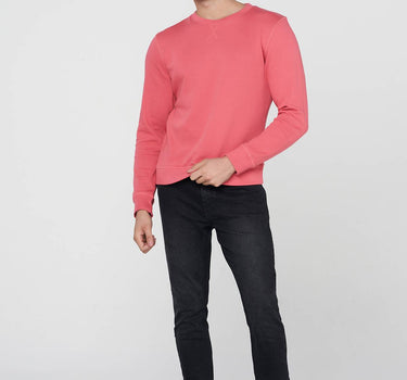 Crew Neck Solid Sweatshirt For Men - Pink 