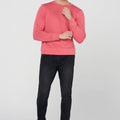 Crew Neck Solid Sweatshirt For Men - Pink 