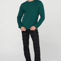 Crew Neck Solid Sweatshirt For Men - Green 