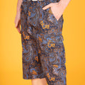 Paisley Bermuda Shorts With Detachable Belt 