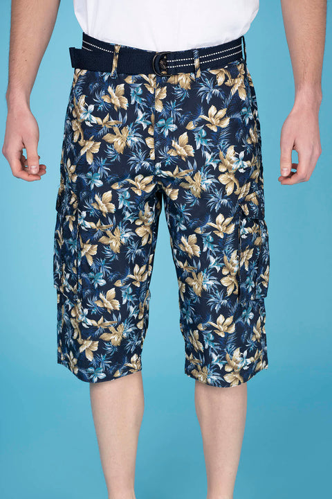 Floral Bermuda Shorts With Detachable Belt