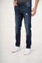 Dark Wash Distressed Slim Fit Jeans