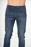 Medium Wash Distressed Slim Fit Jeans
