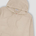 Solid Zip Up Hoodie For Men - Beige Front