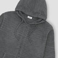 Solid Zip Up Hoodie For Men - Grey Melange front side