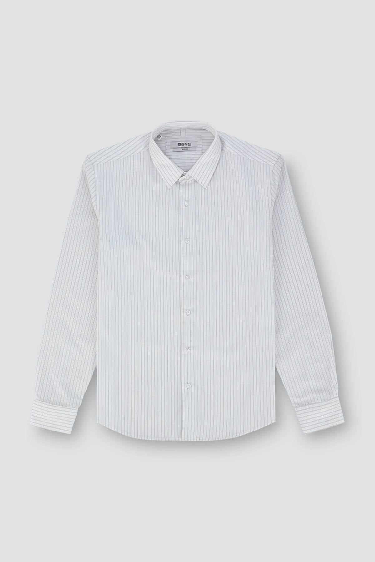 Striped Button Down Shirt White – MEME