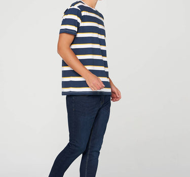 Wash Skinny Fit Jeans For Men - Dark Blue 