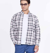 Full Sleeve Check Button Down Shirt For Men -Black 