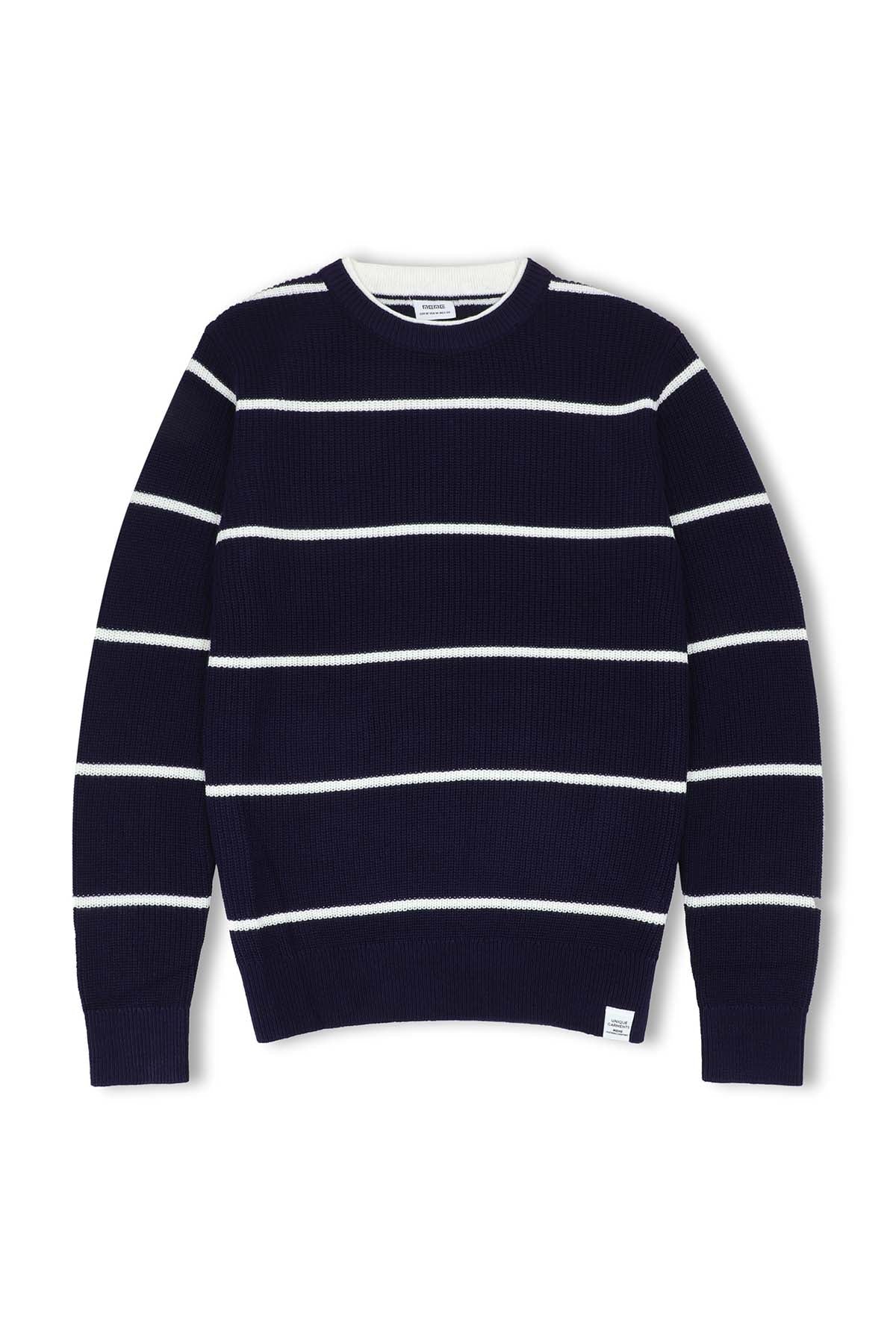 Pullover Stripe Sweater For Men - Navy