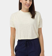 Solid T-Shirt For Women - Pear Sorbet Model Front Pose