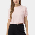 Solid Crop Top With Waist Drawstring 