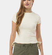 Ribbed Top With Drawstring 