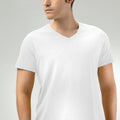 Solid V-Neck T-Shirt For Men - White 
