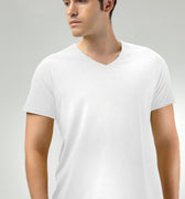 Solid V-Neck T-Shirt For Men - White 