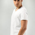 Solid V-Neck T-Shirt For Men - White 