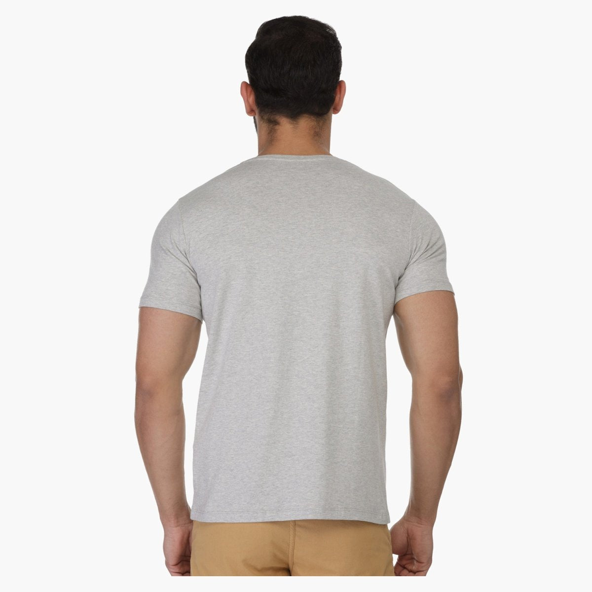 Half Sleeves V Neck T-Shirt Dk Grey – MEME