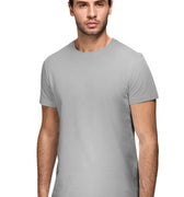 Solid Crew Neck T-Shirt For Men - Grey 