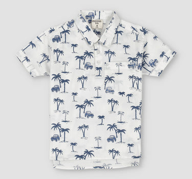 Boys Printed Palm Safari Shirt 