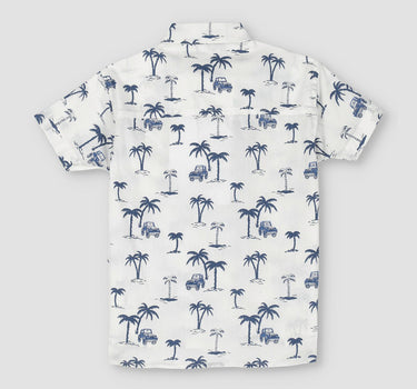 Boys Printed Palm Safari Shirt 