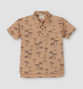 Boys Printed Palm Safari Shirt 