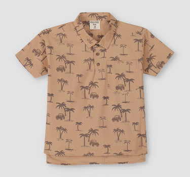 Boys Printed Palm Safari Shirt 