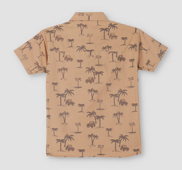 Boys Printed Palm Safari Shirt 