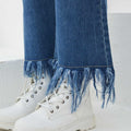 Fringe Flare Denim Bottom 