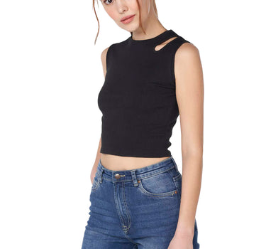 Ribbed Cut Out Top 